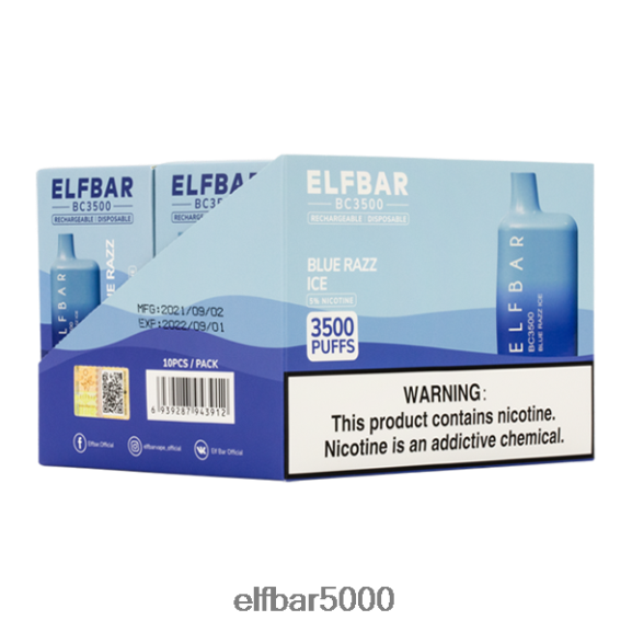 ELFBAR blue razz ice 3500 kuluttaja - yksittäinen - 50mg 6R28V2288 | Elf Bar 5000 Energy