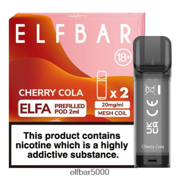 ELFBAR elfa esitäytetty pod - 2ml - 20mg (2 pakkausta) 6R28V2113 | Elf Bar Hinta kirsikka cola