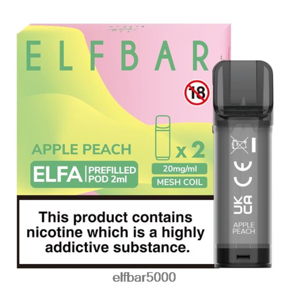 ELFBAR elfa esitäytetty pod - 2ml - 20mg (2 pakkausta) 6R28V2116 | Elf Bar 1500 Suomi omena persikka