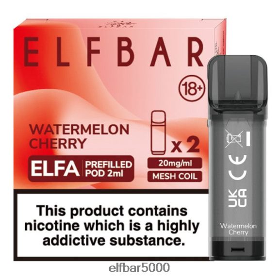 ELFBAR elfa esitäytetty pod - 2ml - 20mg (2 pakkausta) 6R28V2121 | Elf Bar 5000 Hinta vesimeloni kirsikka