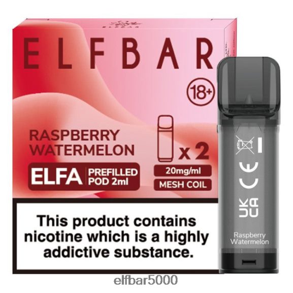 ELFBAR elfa esitäytetty pod - 2ml - 20mg (2 pakkausta) 6R28V2122 | Elf Bar 5000 Suomi vadelma vesimeloni