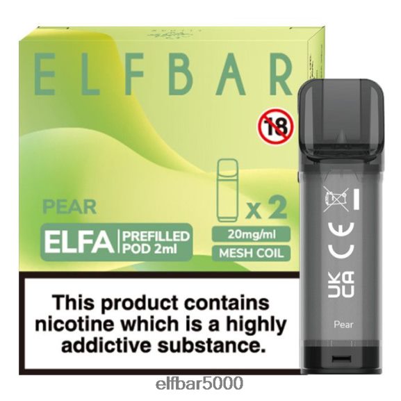 ELFBAR elfa esitäytetty pod - 2ml - 20mg (2 pakkausta) 6R28V2123 | Elf Bar 5000 päärynä