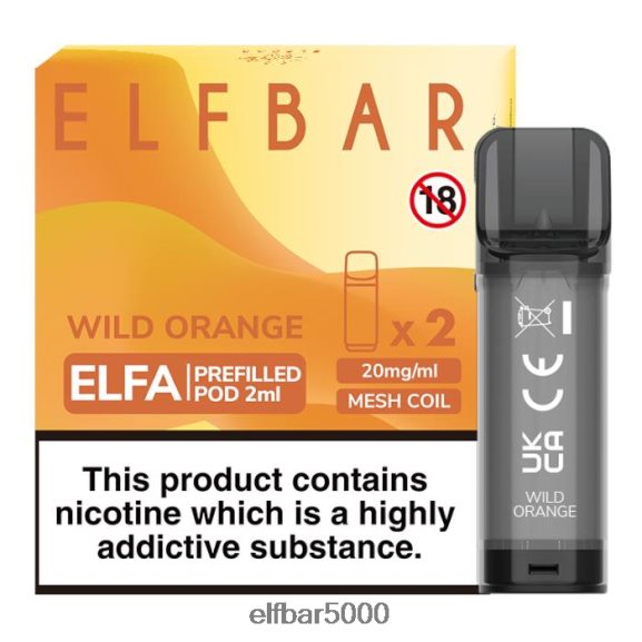 ELFBAR elfa esitäytetty pod - 2ml - 20mg (2 pakkausta) 6R28V2133 | Elf Bar Hinta villi appelsiini