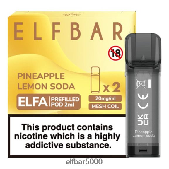 ELFBAR elfa esitäytetty pod - 2ml - 20mg (2 pakkausta) 6R28V2134 | Elf Bar Vape Hinta ananas sitruuna sooda