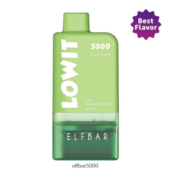 ELFBAR esitäytetty pod kit lowit 5500 2% nic kiivi passionhedelmä guava 6R28V2438 | Elfbar Bc5000 Box kiivi passionhedelmä guava pod + vihreä akku