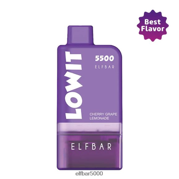 ELFBAR esitäytetty pod kit lowit 5500 2%nic kirsikkarypäle-limonadi 6R28V2437 | Elf Bar Bc5000 Ultra kirsikka rypäleen limonaditanko + violetti akku