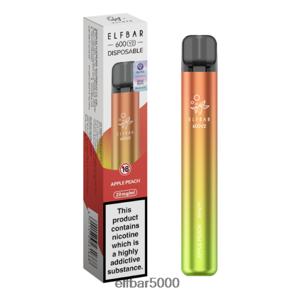 ELFBAR 600v2 kertakäyttöinen vape - 20mg 6R28V211 | Elf Bar 5000 Bc omena persikka