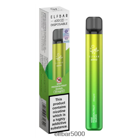 ELFBAR 600v2 kertakäyttöinen vape - 20mg 6R28V212 | Elf Bar 5000 Nicotine kiivi passionhedelmä guava