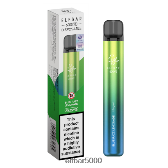 ELFBAR 600v2 kertakäyttöinen vape - 20mg 6R28V213 | Elf Bar Hinta sininen razz-limonadi