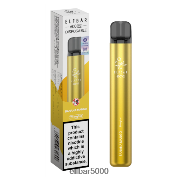 ELFBAR 600v2 kertakäyttöinen vape - 20mg 6R28V222 | Elf Bar 5000 Suomi banaani mango