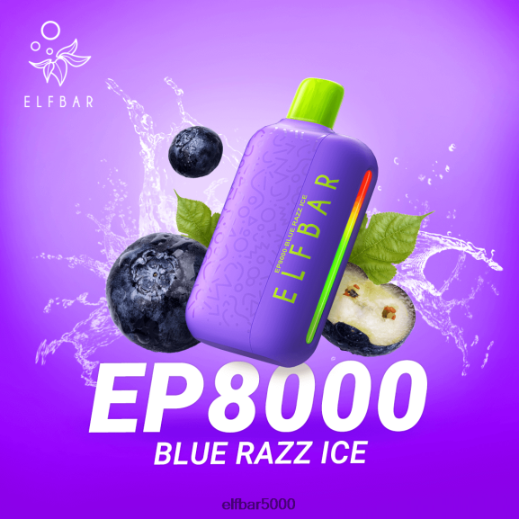 ELFBAR kertakäyttöiset vape uudet ep8000 suihkeet 6R28V2367 | Elf Bar 5000 Puff sininen razz-jää